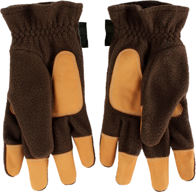 BEARPAW Schiesshandschuh Winter Fleece ganze Hand mit Leder Fingerkuppen