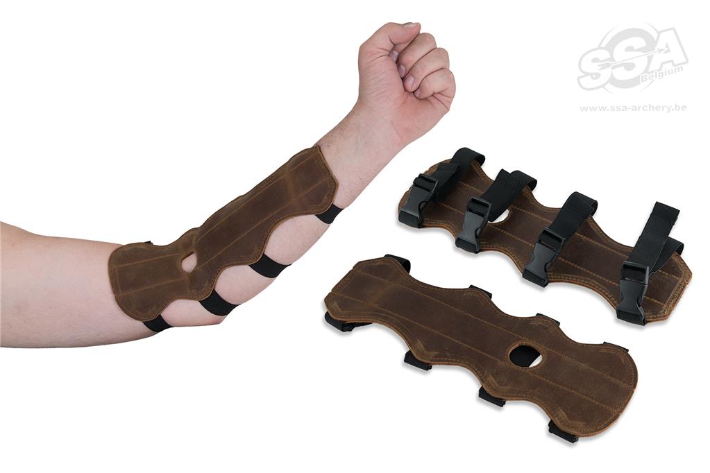 BUCK TRAIL TRADITIONELLE ARMSCHUETZER NUBUK 30cm DOPPELT / BRAUN WEICHES LEDER