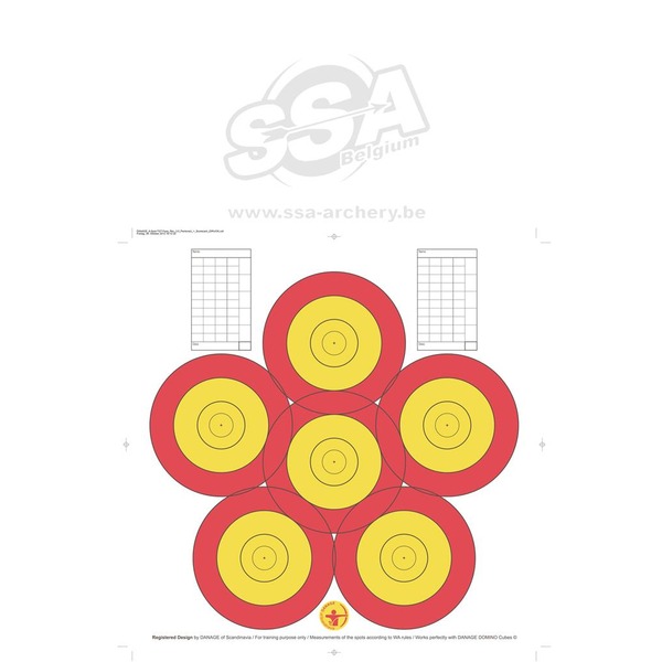 DANAGE ÜBUNGSFLÄCHEN 40CM 6-SPOT VERSTÄRKTES PAPIER 100er