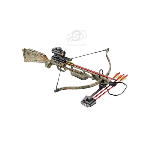 EK POELANG RECURVE-ARMBRUST SETS JAG 1 DELUXE 220fps CAMO 175lbs-ROTER PUNKT & ZUB.
