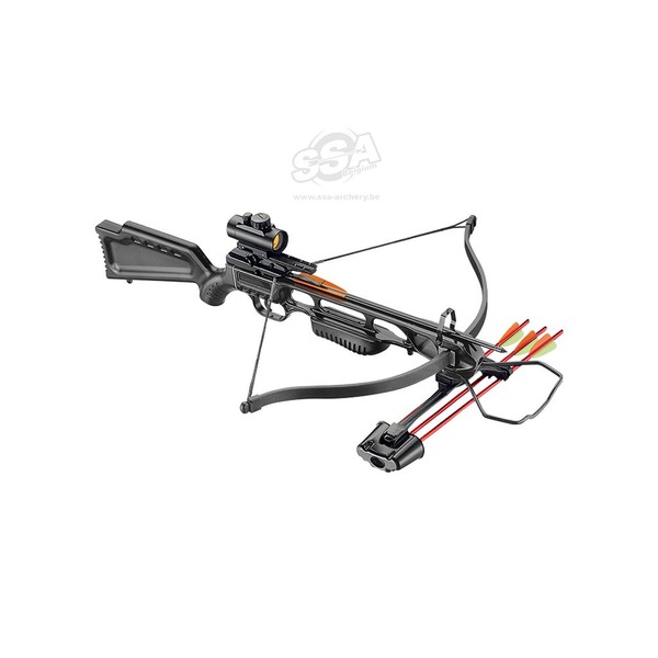EK POELANG RECURVE-ARMBRUST SETS JAG 1 DELUXE 220fps SCHWARZ 175lbs-ROTER PUNKT & ZUB.
