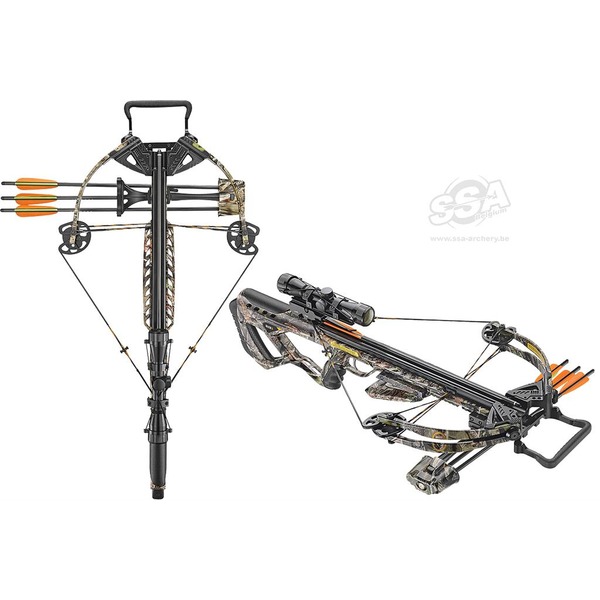 EK POELANG COMPOUND-ARMBRUST SETS GUILLOTINE-M+ CAMO 370fps 185LBS ZIELFERNROHR & ZUB.