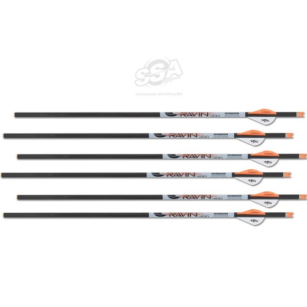 RAVIN ARMBRUST-BOLZEN CARBON RAVIN MIT ORANGEN NOCKEN .001 6/PACK