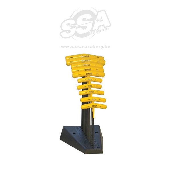 BONDHUS T-GRIFFE ZOLL U.S. 3/32" > 3/8" MIT STÄNDER