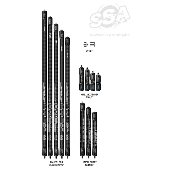 WIAWIS HMC22 CARBON 34" SCHWARZ MIT ZWEI GEWICHTEN LANGER STAB STABILISATOR