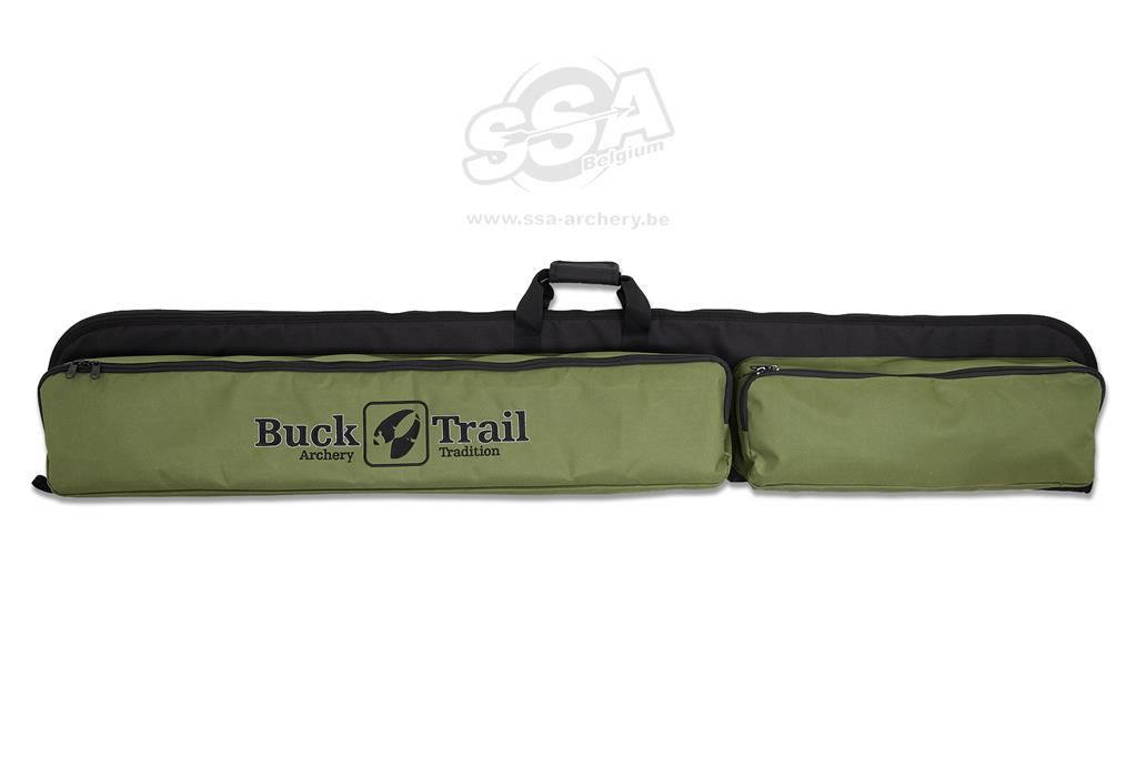 BUCK TRAIL TRADITIONELL SOFT CASE RECURVEBOGEN 160cm x 27cm SCHWARZ / GRÜN mit PFEIL-TASCHE
