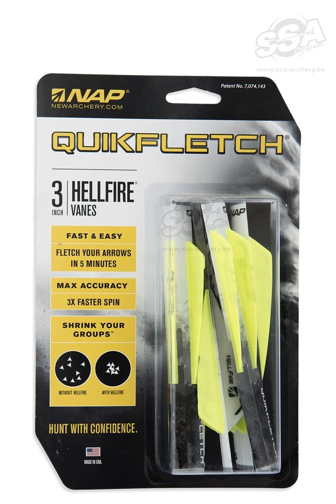 NAP VANES QUICKFLETCH HELLFIRE 3" 6/PK