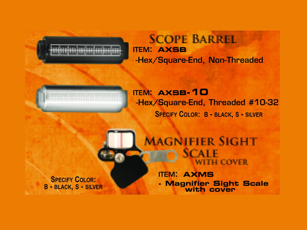 AXCEL SCOPE BARREL THREADED 10/32 SILBER
