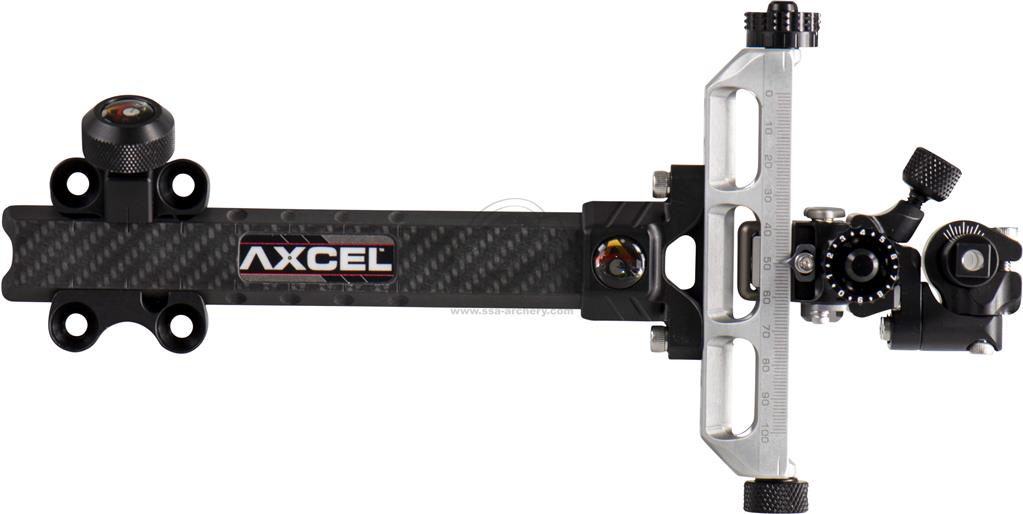 AXCEL ACHIEVE NEW CARBON BAR /NO LOCK / EXT 6" RH SILVER COMPOUNDBOGEN VISIER