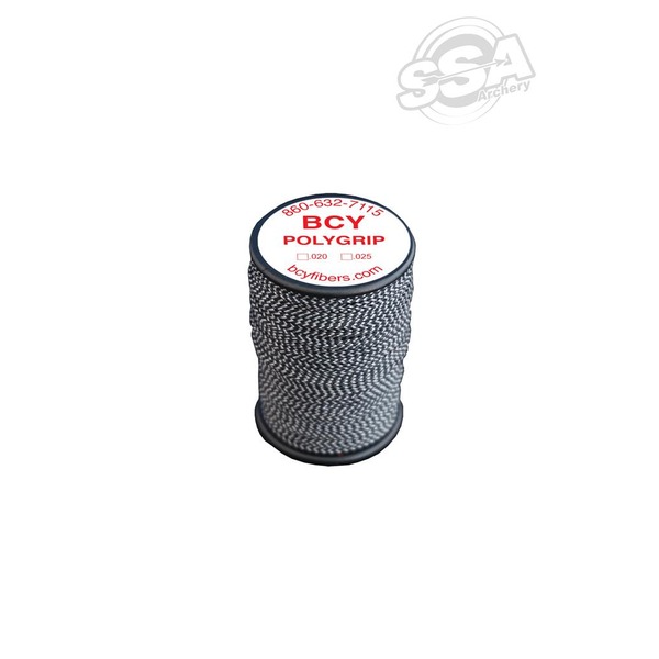 BCY SEHNEN-WICKEL-MATERIAL POLYGRIP GEFLOCHTEN DIA .025" JIG SCHWARZ/WEISS