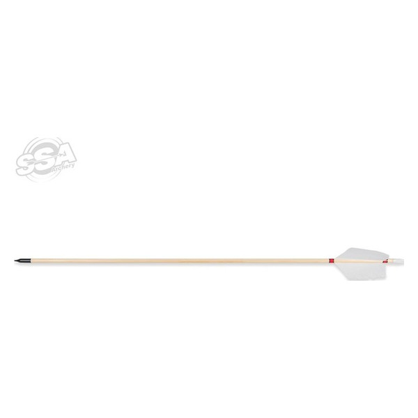 BUCKTRAIL WOODEN ARROW FLU-FLU SPRUCE WOOD 30" /FEATHER 4" /NOCK /TAPERED POINT 6/PK