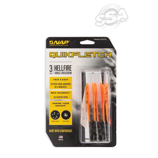 NAP VANES X-BOW QUICKFLETCH HELLFIRE 3" 6/PK