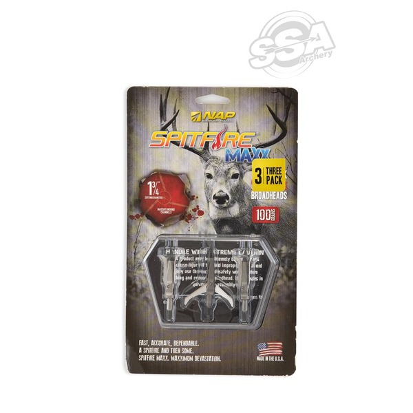 NAP SPITFIRE MAXX MIT TROPHY TIP 100GR 3 BLADE 3/PK EXPANDIERBAR JAGDSPITZEN