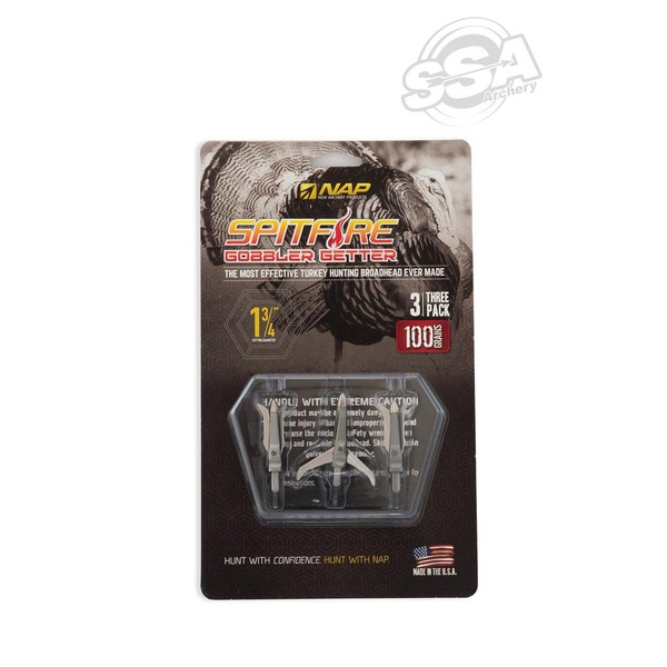 NAP EXPANDIERBAR JAGDSPITZEN SPITFIRE GOBBLER GETTER 100GR 3 BLADE 3/PK