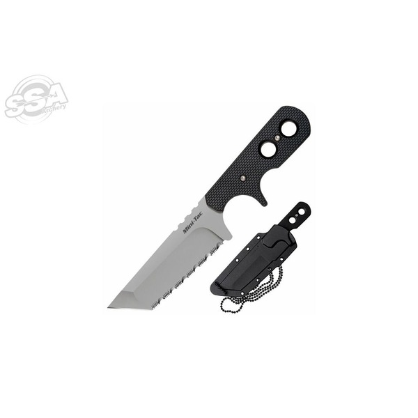 COLD STEEL FIXED-BLADE MESSER MINI TAC TANTO GEZAHNT - Gesamtlänge 17.15cm