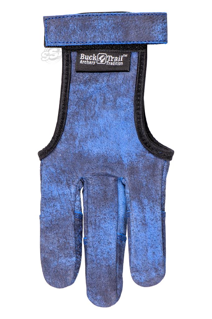 BUCKTRAIL SCHIESSHANDSCHUH MUI BLAU VOLLE HANDFLÄCHE LEDER MIT VERSTÄRKTEN FINGERKUPPEN
