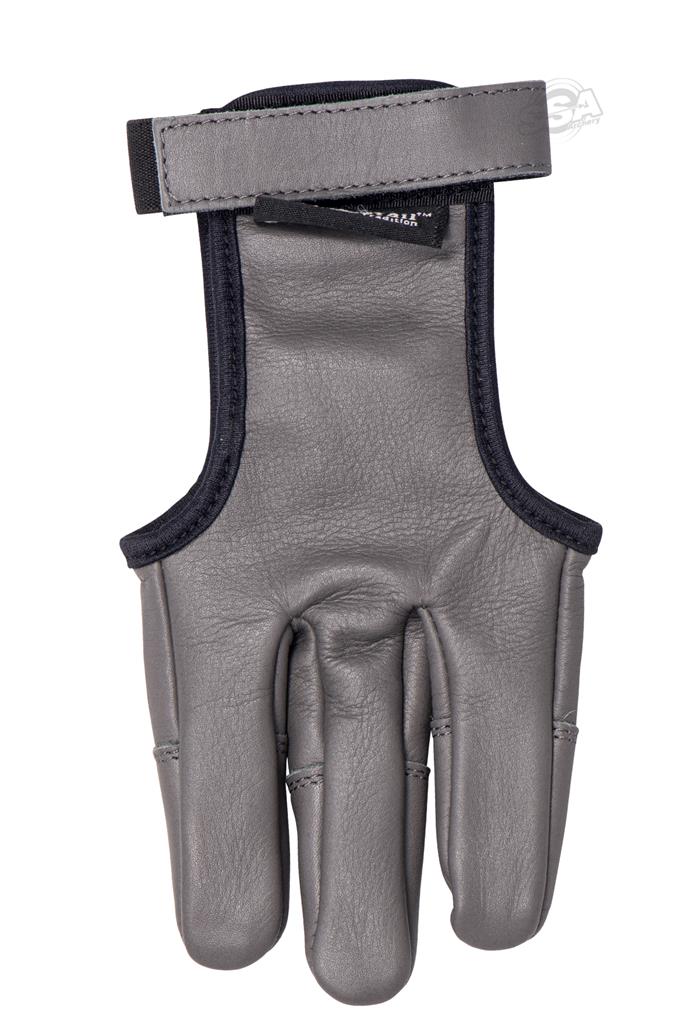 BUCKTRAIL SCHIESSHANDSCHUH CADET GRAU VOLLE HANDFLÄCHE MIT LEDER-FINGERKUPPEN