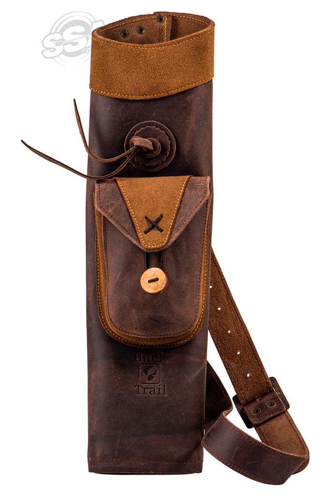 BUCK TRAIL TRADITIONELLER RÜCKENKÖCHER MONTAUK RH 45CM LEDER BRAUN