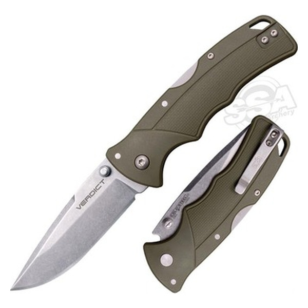 COLD STEEL VERDICT SPEAR POINT KLINGE OD GRÜN GFN GRIFF