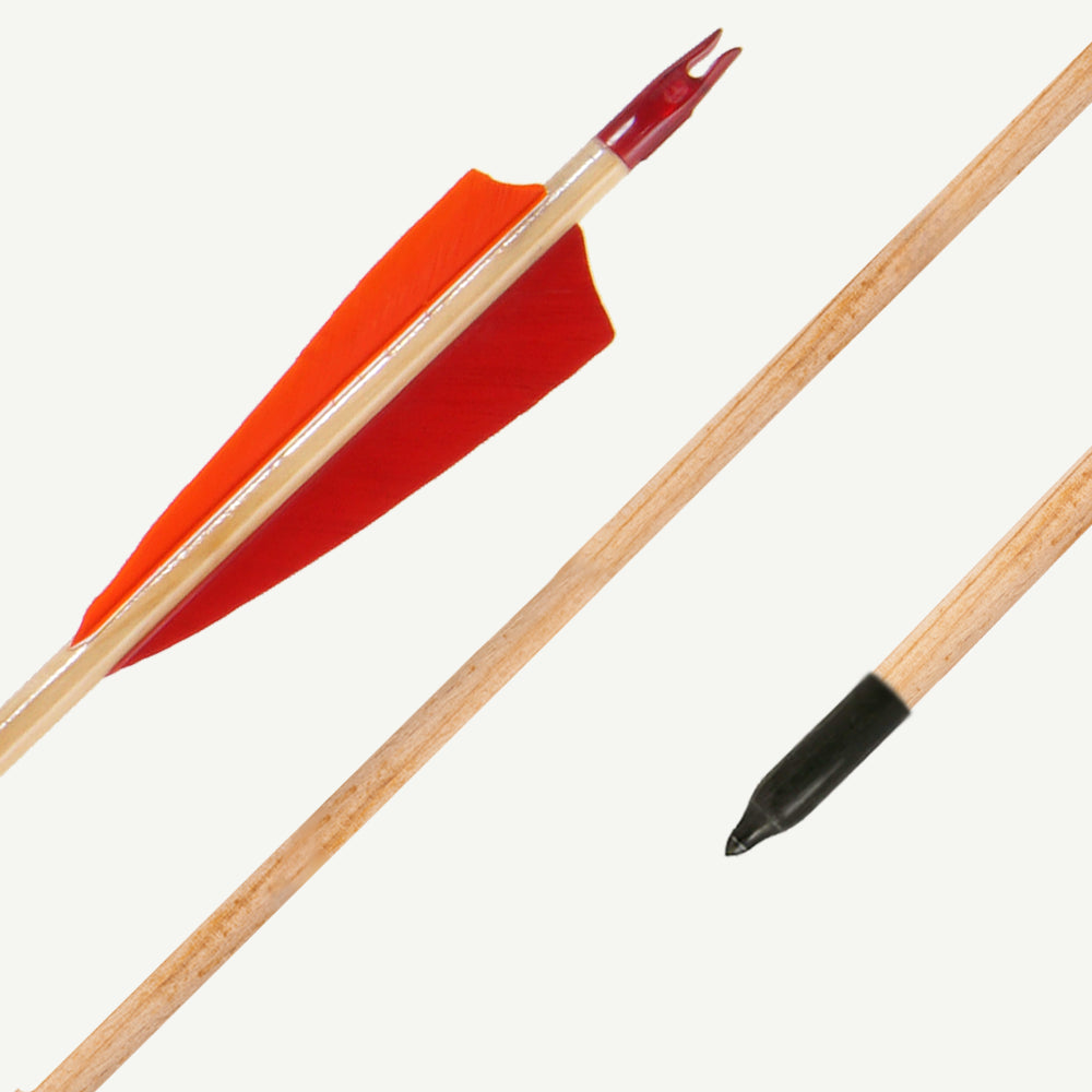 BEARPAW WOODEN ARROW CEDAR WOOD 5/16 30" /FEATHER 12/PK