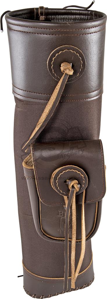 BUCK TRAIL TRADITIONELLER RÜCKENKÖCHER OUTLANDER 51CM LEDER MIT CORDURA BRAUN AMBIDEXTROUS