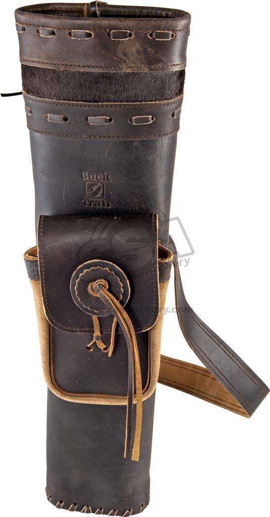 BUCK TRAIL TRADITIONELLER RÜCKENKÖCHER FROSTHIDE 50CM LEDER BRAUN AMBIDEXTROUS