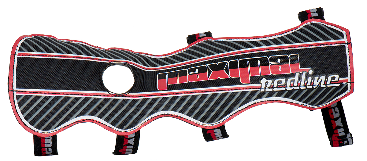 MAXIMAL DOUBLE ARMGUARDS 30CM REDLINE / P600D / 4 FASTENERS BLACK