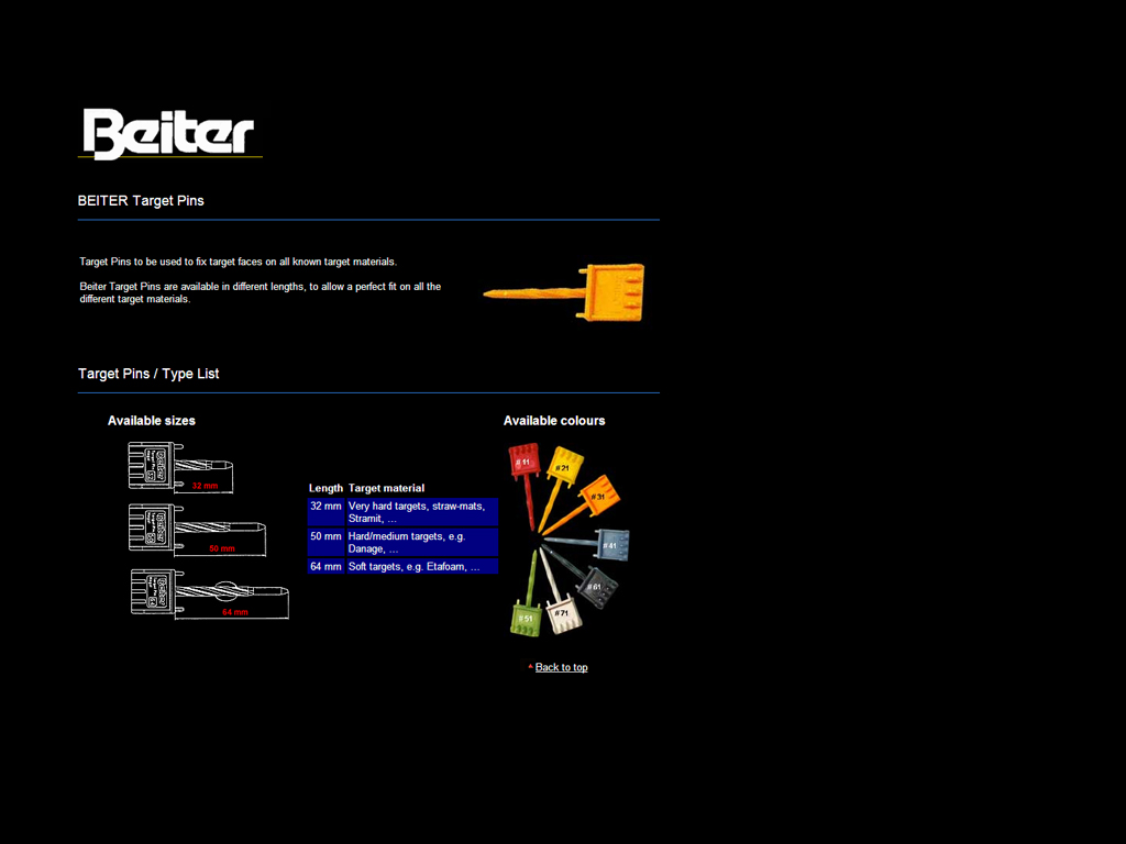BEITER TARGET PINS 32mm