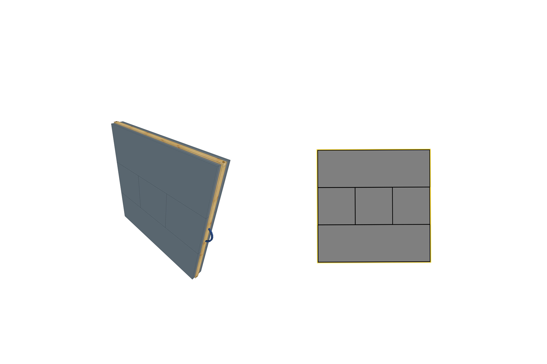 DANAGE SCHAUM ZIEL DOMINO A2 - 132X132X14.5CM - 5X 14.5CM