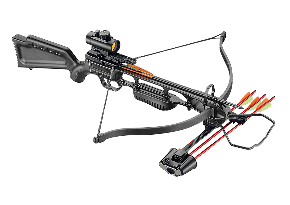 EK POELANG RECURVE CROSSBOW SETS JAG 1 DELUXE 220fps BLACK 175lbs-RED DOT & ACCES.