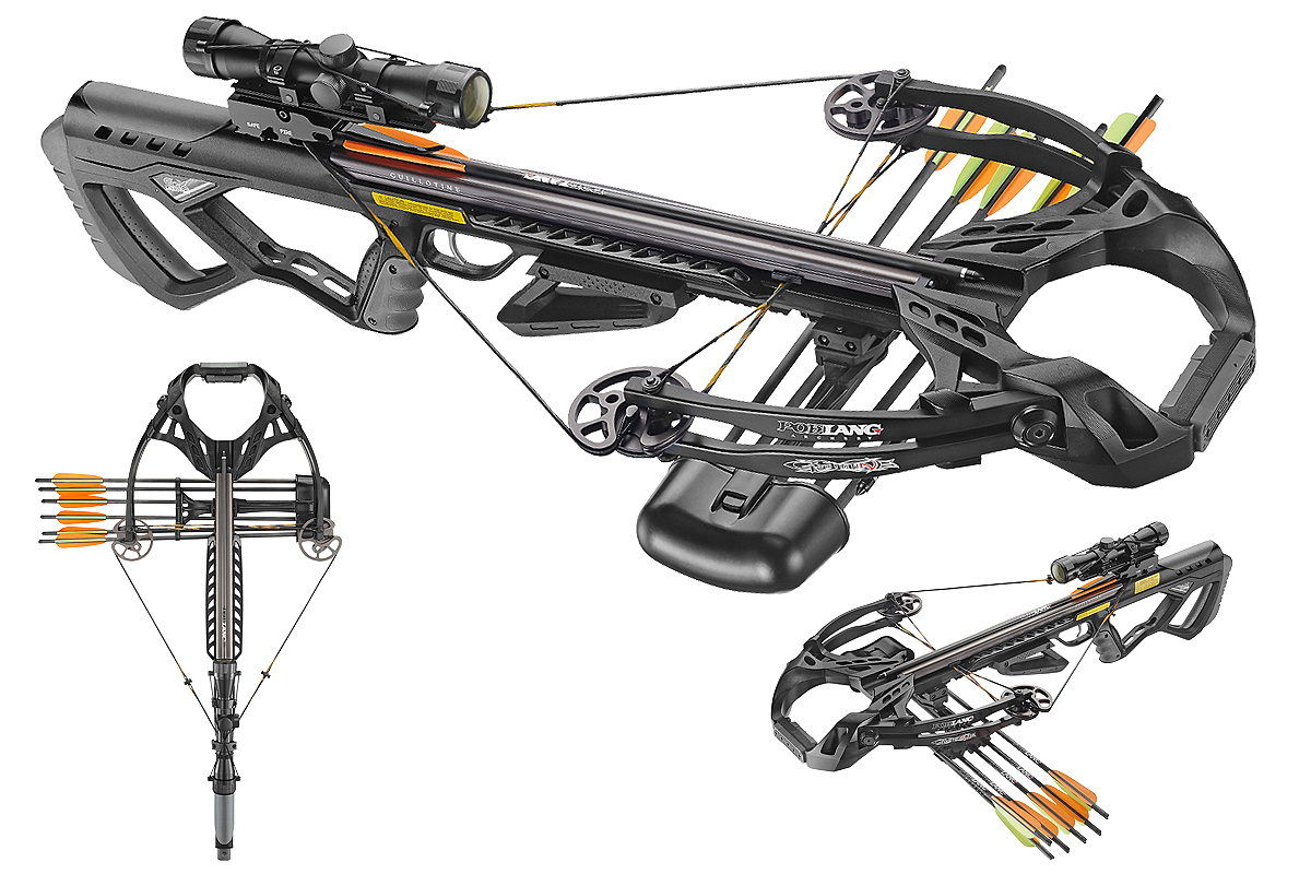 EK POELANG COMPOUND CROSSBOW SETS GUILLOTINE-X CAMO 400fps 185LBS SCOPE & ACCES.