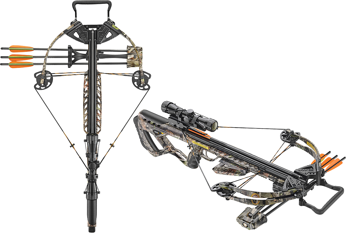 EK POELANG COMPOUND CROSSBOW SETS GUILLOTINE-M+ CAMO 370fps 185LBS SCOPE & ACCES.