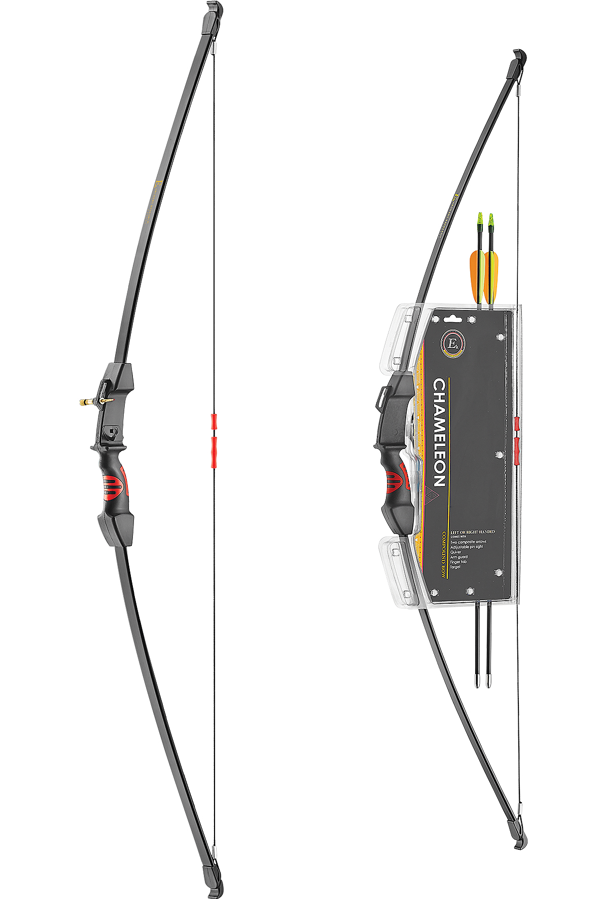 RECREATIONAL BOGEN-PAKETE EK POELANG CHAMELEON RECURVE 48" 15LBS RH/LH SCHWARZ