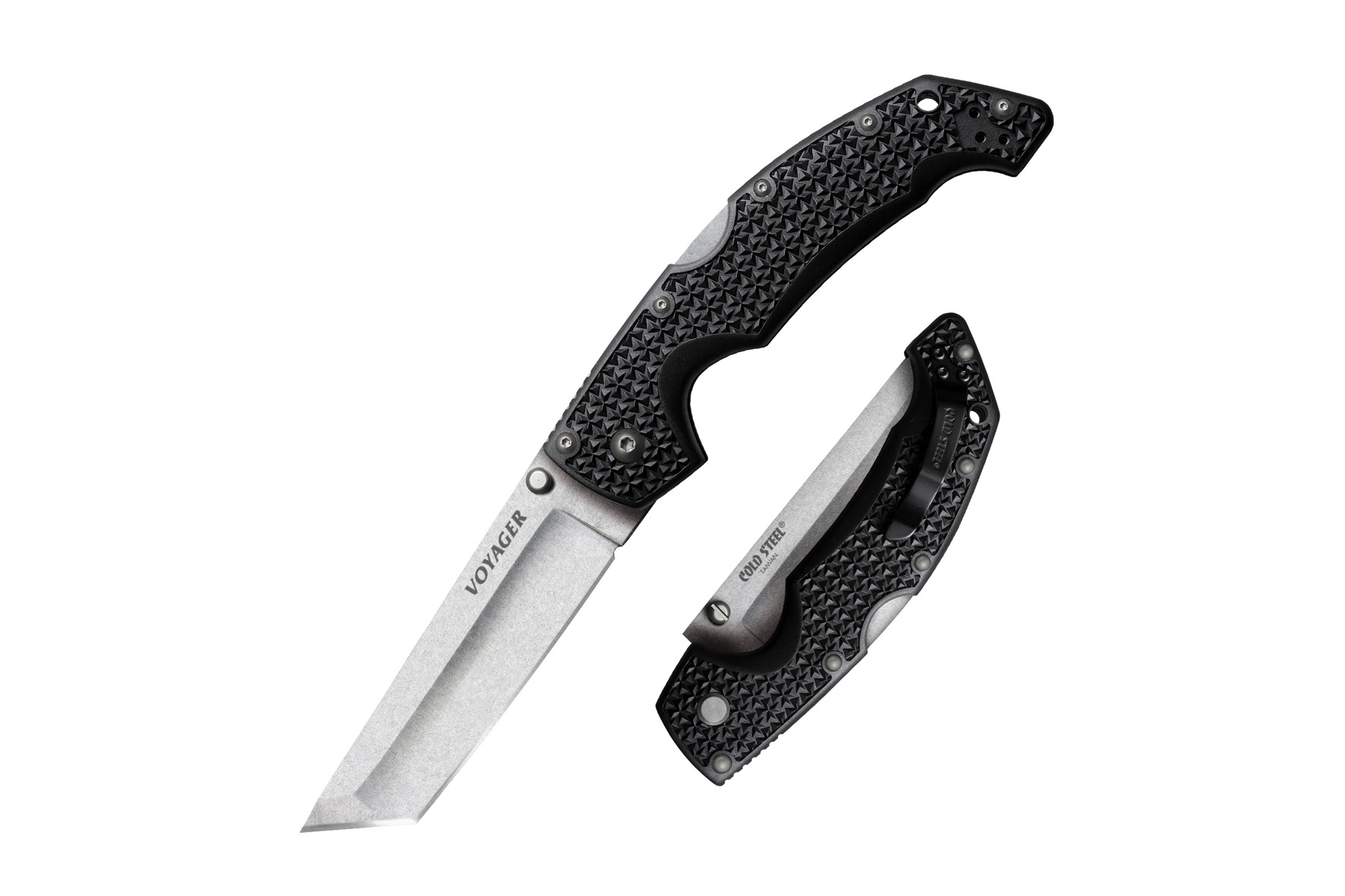 COLDSTEEL VOYAGER XL CLIP TANTO PLAIN EDGE - overall 32cm /