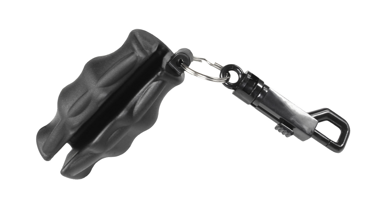 TRUGLO ARROW PULLERS SHORT 3-FINGER SOLID RUBBER WITH KEYCHAIN BLACK