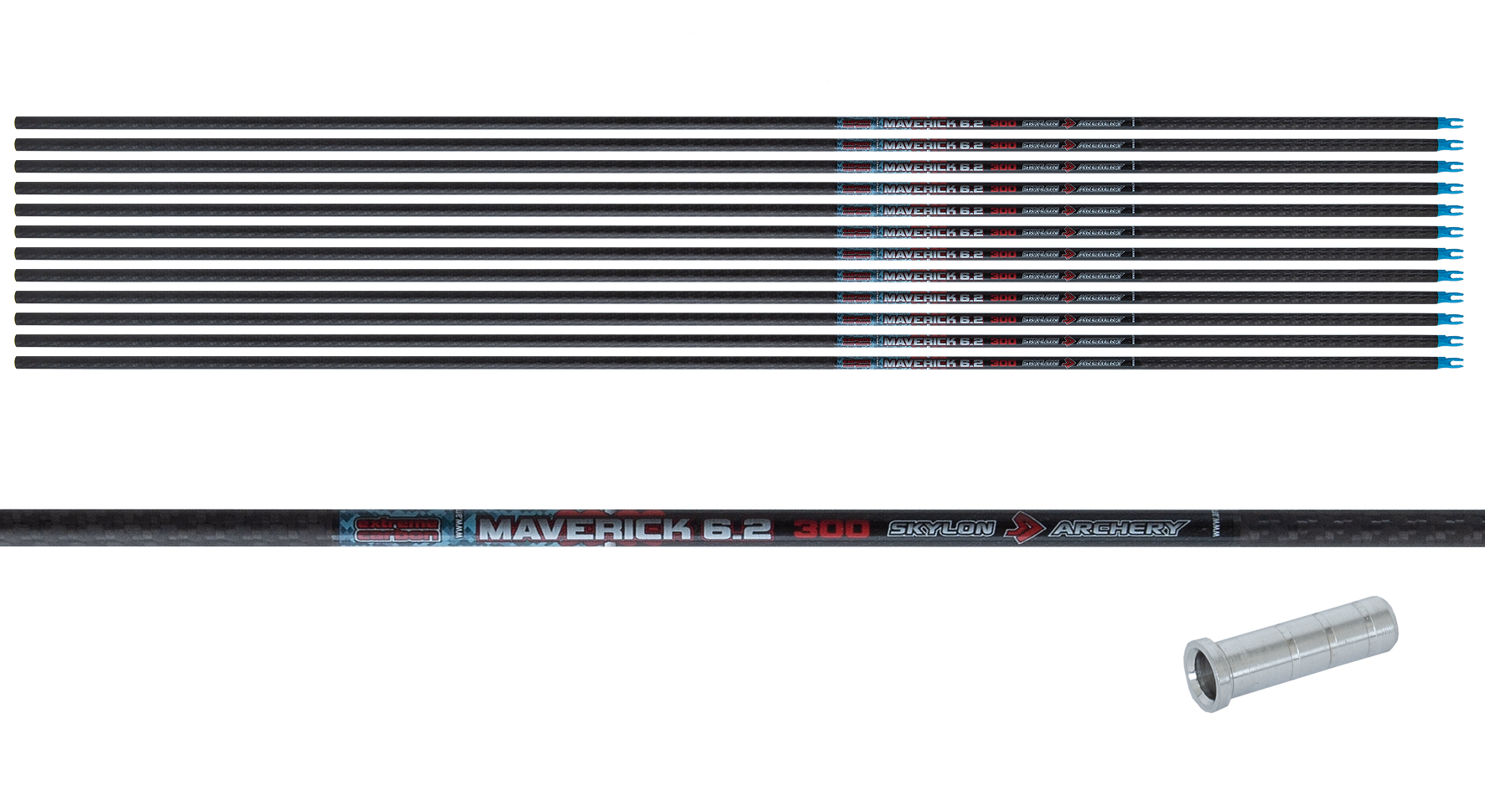 SKYLON SCHAFT 3K MAVERICK ID6.2 / 33" MIT INNENNOCKE UND EINSATZ 12/PK