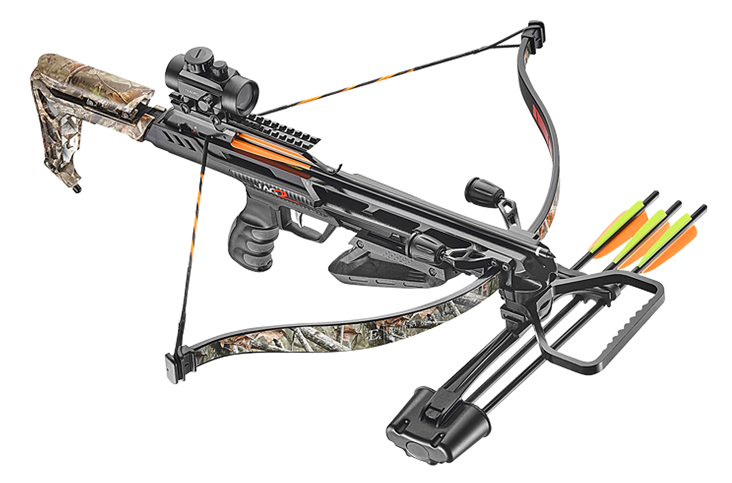 EKPOELANG RECURVE CROSSBOW SETS JAG II PRO 260fps CAMO 175lbs RED DOT & ACCESORIES