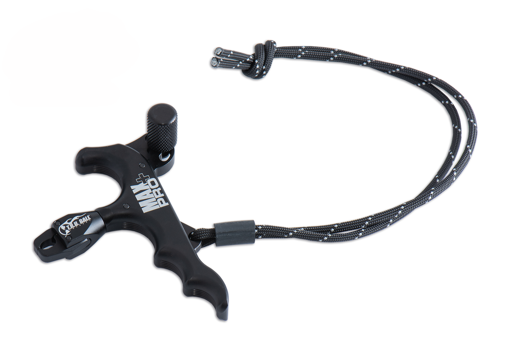 TRU BALL HAND STYLE MAX PRO PLUS THUMB 4-FINGER RELEASE WITH LANYARD BLACK