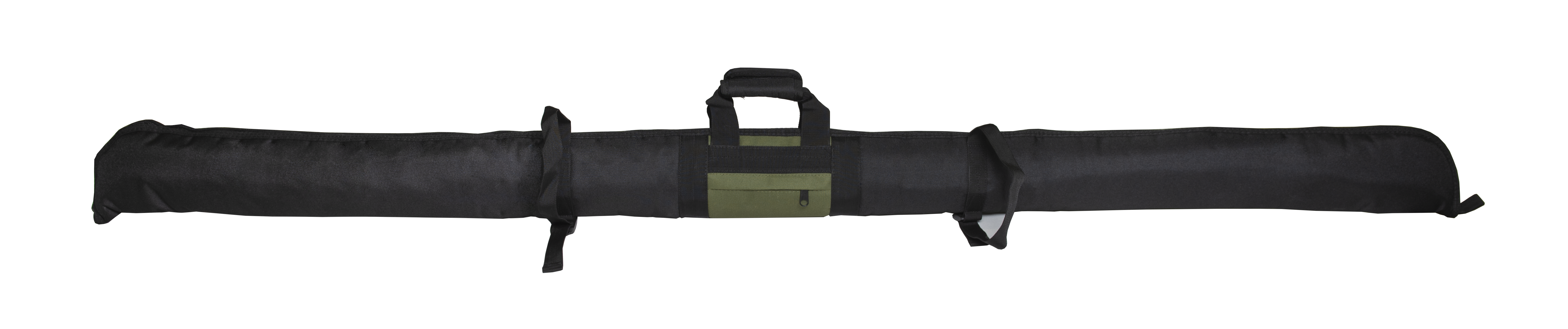 BUCK TRAIL TRADITIONELL SOFTCASE LANGBOGEN 183cm x 15cm SCHWARZ/GRÜN mit PFEILTUBE-RIEMEN