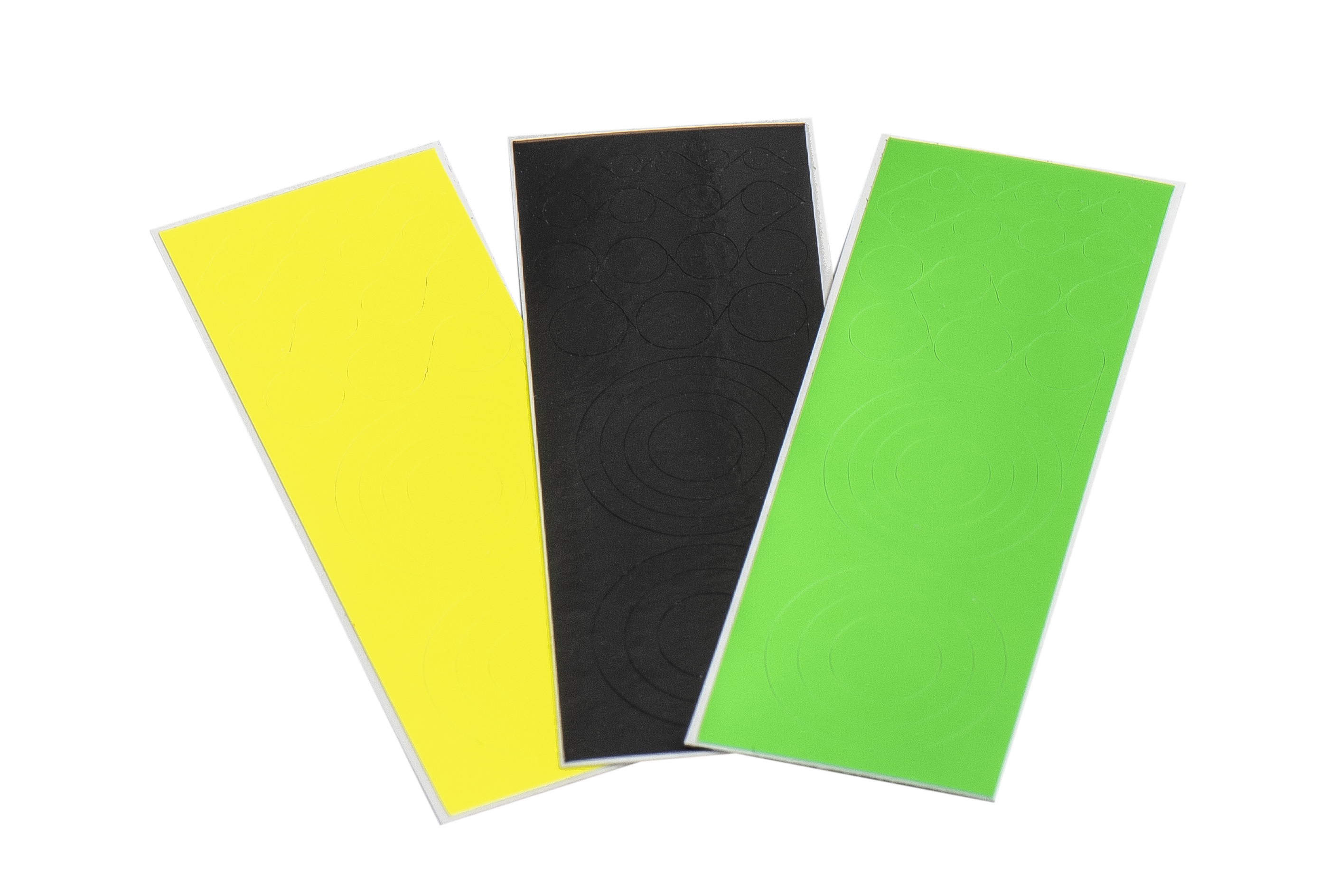 GAS PRO RECURVE SCOPE PARTS LENS DECALS KIT (1 black - 1 fl. green - 1 fl. yellow)
