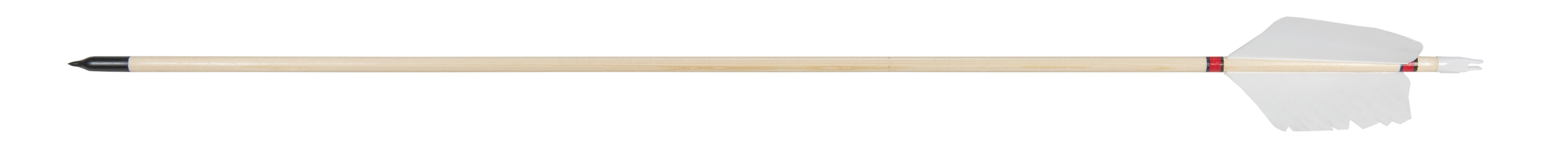 BUCKTRAIL WOODEN ARROW FLU-FLU SPRUCE WOOD 30" /FEATHER 4" /NOCK /TAPERED POINT 6/PK