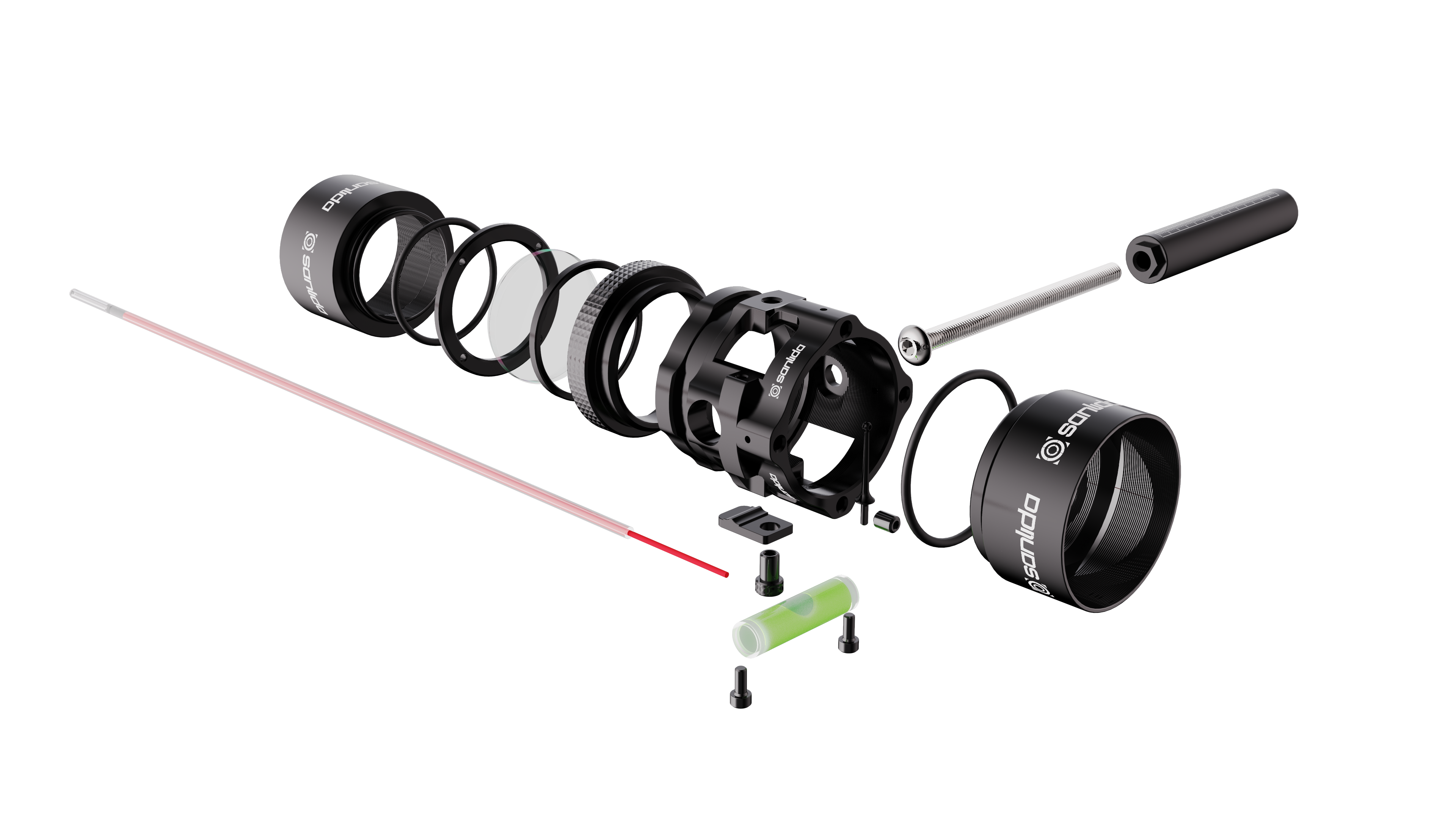 SANLIDA KOMPLETTES VISIER MIT LINSE ROTE FASEROPTIK UND SONNENBLENDEN