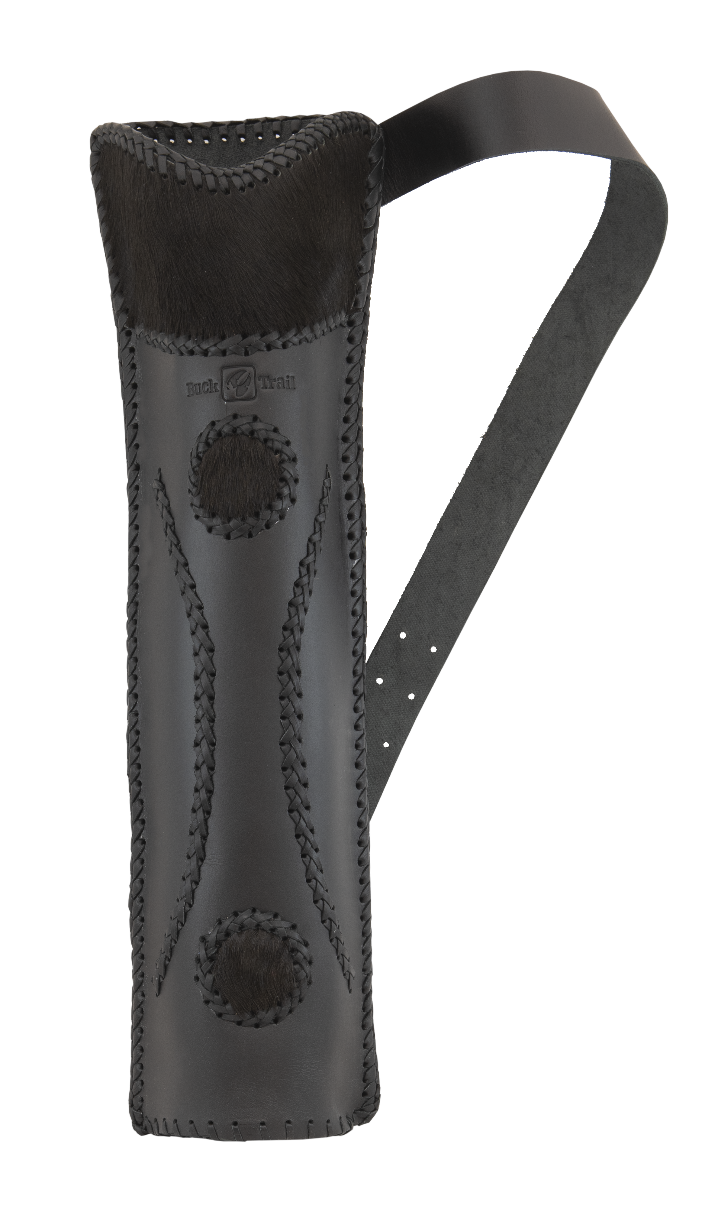 BUCKTRAIL TRADITIONELLER RÜCKENKÖCHER TUPELO 57CM LEDER MIT KALBHAAR