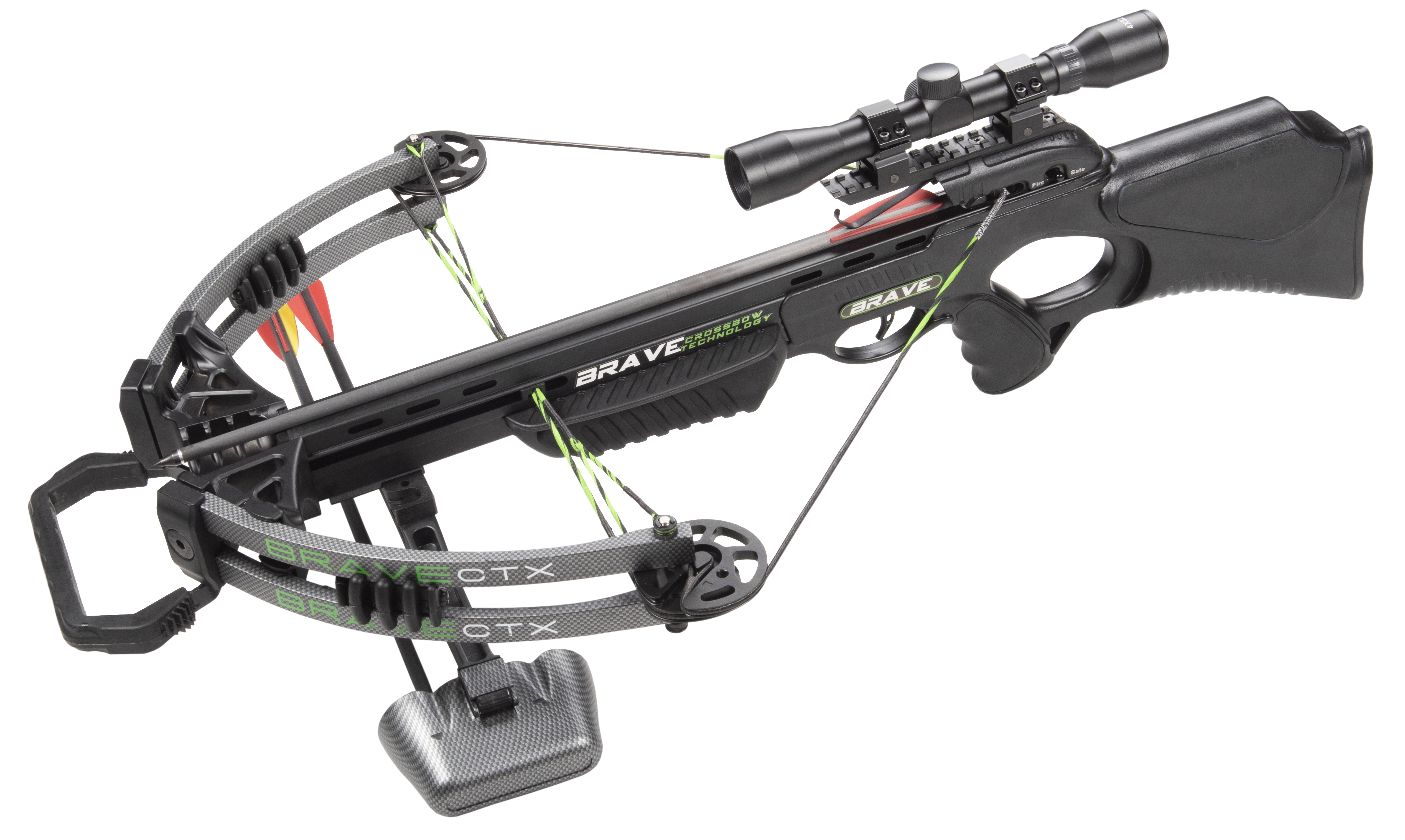 JUNXING BRAVE BLACK 360fps 165LBS 4x32mm MULTI-RETICLE SCOPE COMPOUND CROSSBOW SET