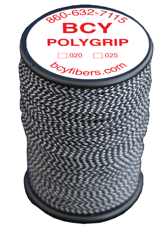 BCY SERVING MATERIAL POLYGRIP BRAIDED DIA .020" JIG BLACK/WHITE