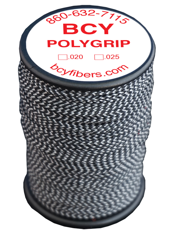BCY SERVING MATERIAL POLYGRIP BRAIDED DIA .025" JIG BLACK/WHITE