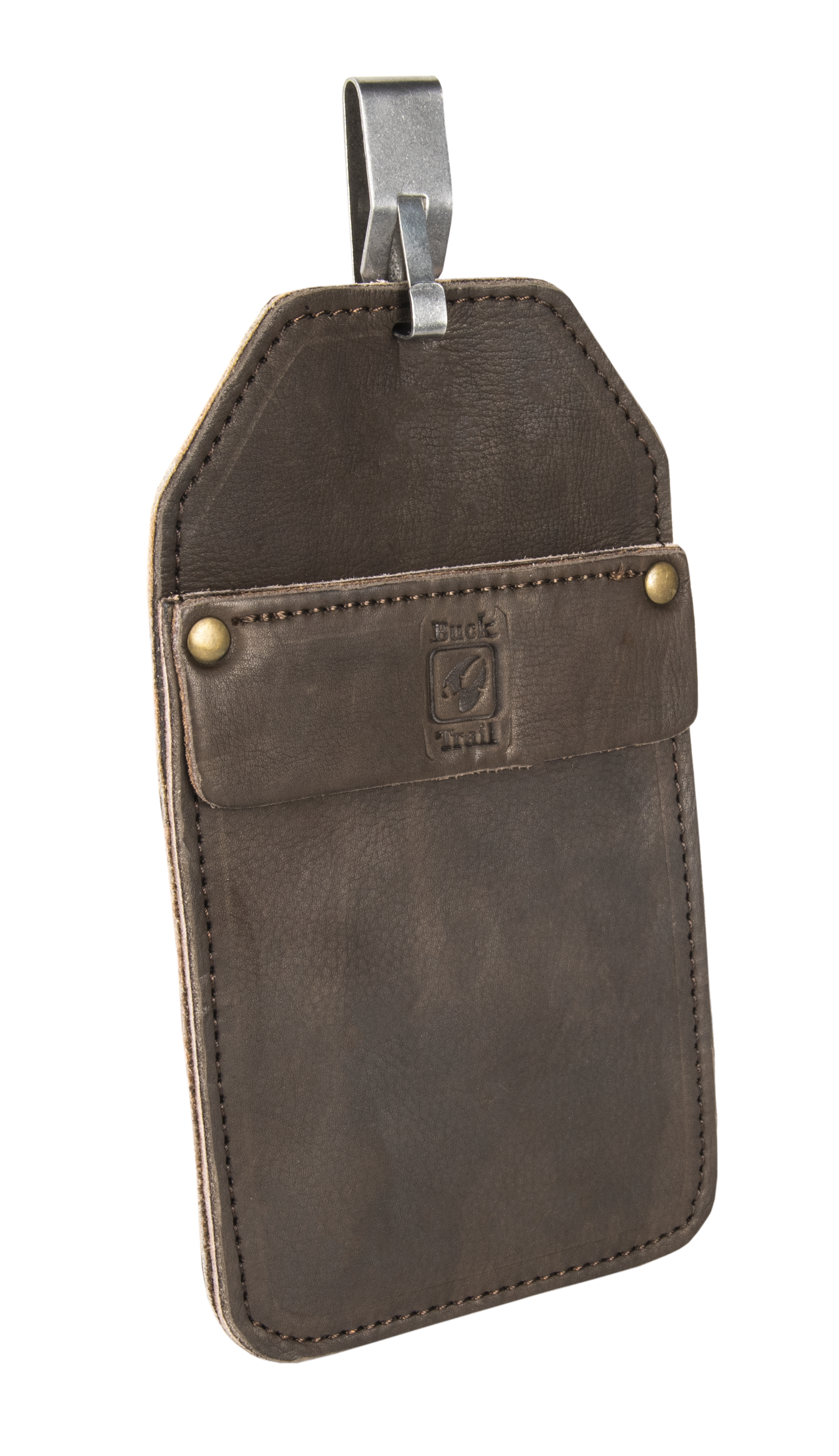 BUCK TRAIL TRADITIONELL BACK POCKET RÜCKENKÖCHER MIT HAKEN 21cm LEDER BRAUN