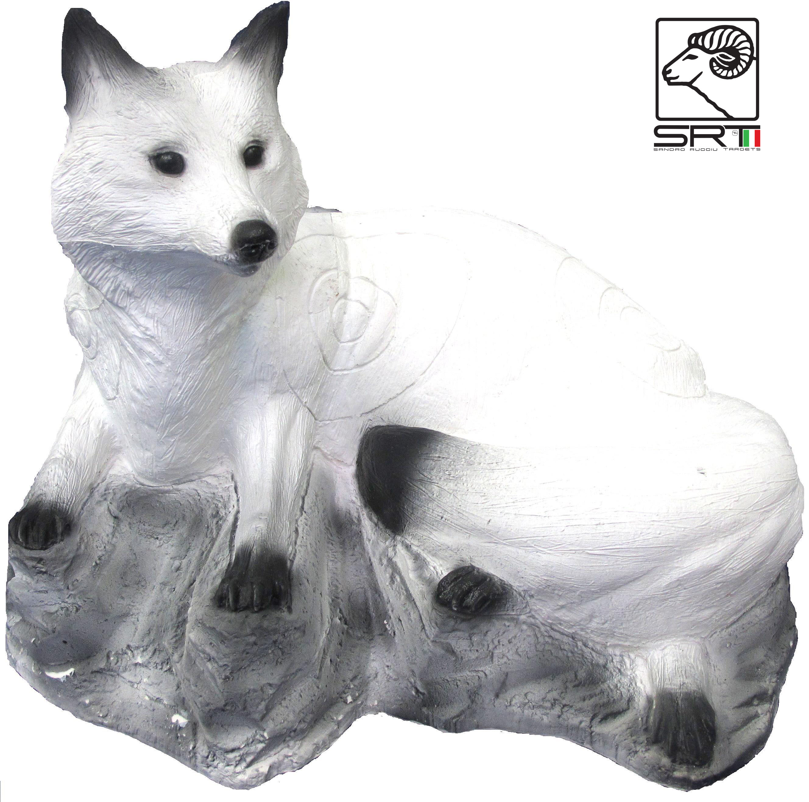 SRT ZIELE 3D-FUCHS GEBETTET WEISS - GRUPPE 3 - L67cm H50cm