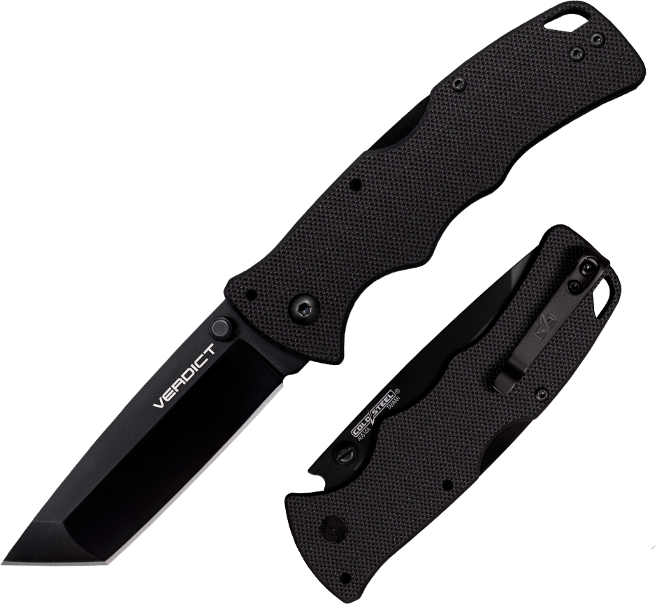 COLD STEEL VERDICT TANTO POINT BLADE BLACK G-10 HANDLE