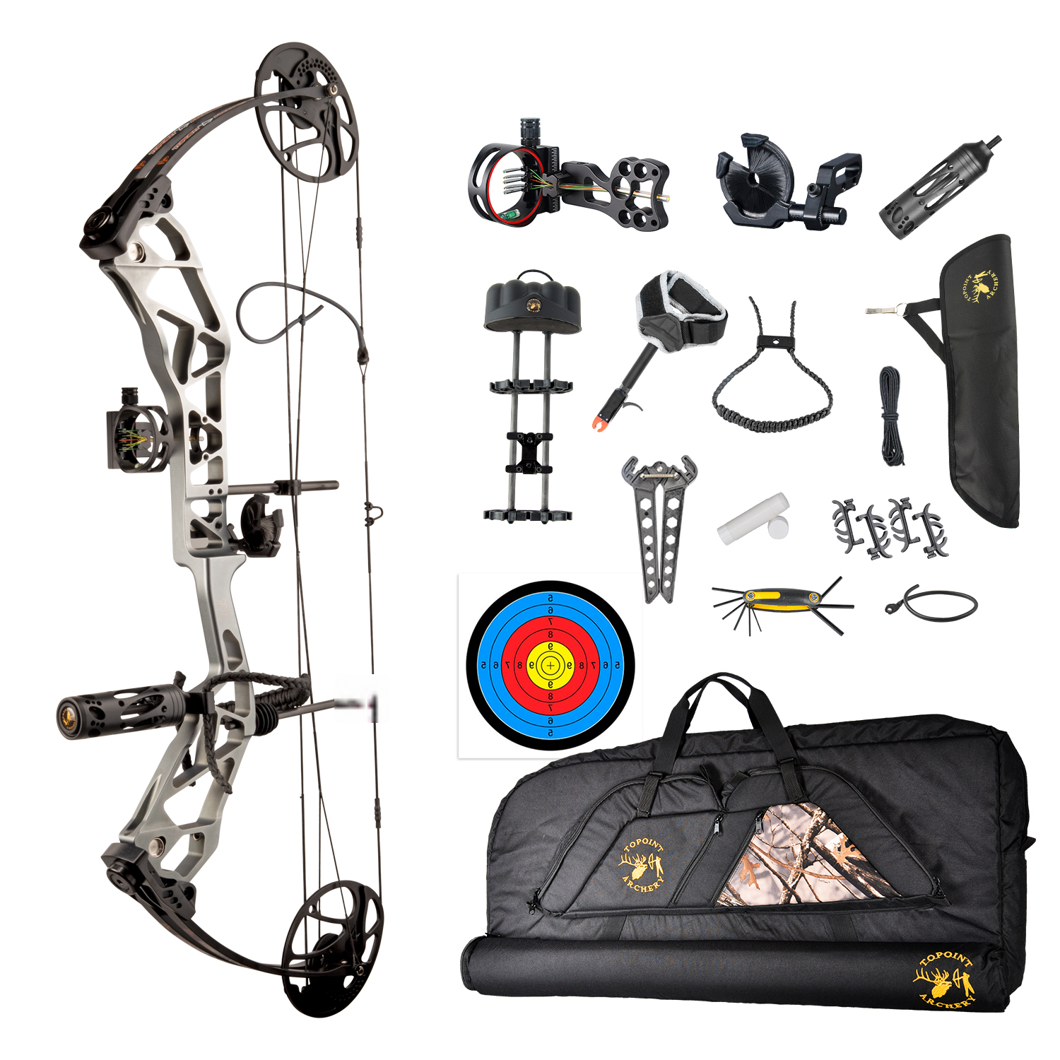 TOPOINT COMPOUNDBOGEN PAKET T1 DELUXE / ROTATING MOD 20-60LBS / 19"-30"